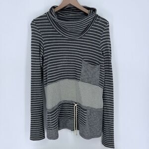 Anthropologie Saturday Sunday striped cowl neck sweater top size small
